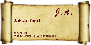 Jakab Axel névjegykártya